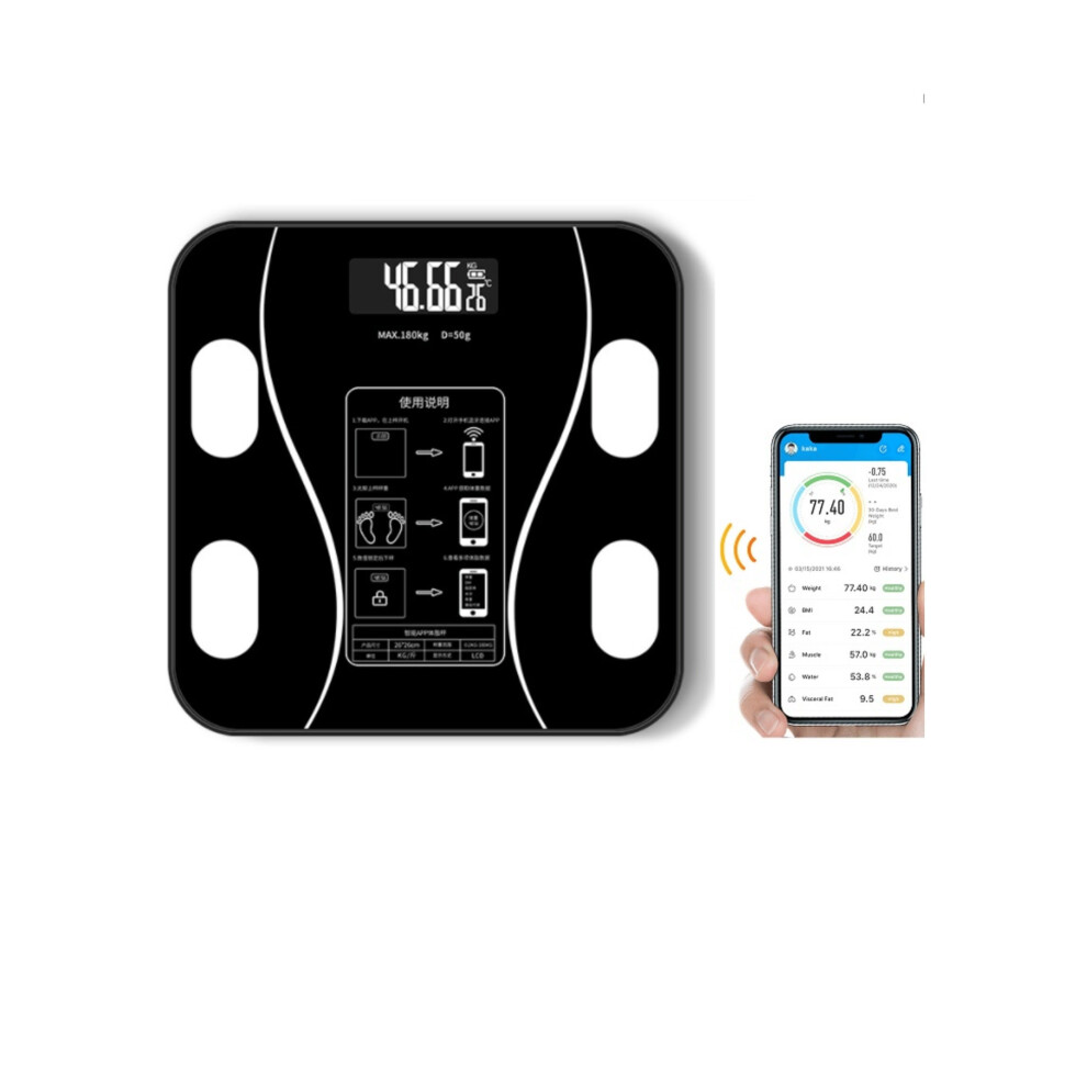 Scale With Bluetooth,Wireless Scale for Body Weight, Body Composition Analyzer with Smartphone App for 14 Key Body Indicators
