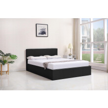 Ottoman Storage Bed black 3ft single leather and 1 mattress bedroom furniture