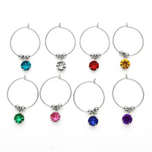 8 Pieces Wine Glass Charm Wine Glass Rings Tags For Goblet, Champagne Flutes Cocktails Martinis