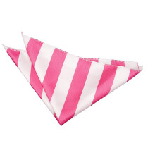 Hot Pink and White Striped Pocket Square