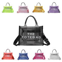 (Blue) The Tote Bag Luxury Women's Handbags Female Bag Transparent Pvc Large Capacity Fashion Bag Out Party Casual Black White Blue