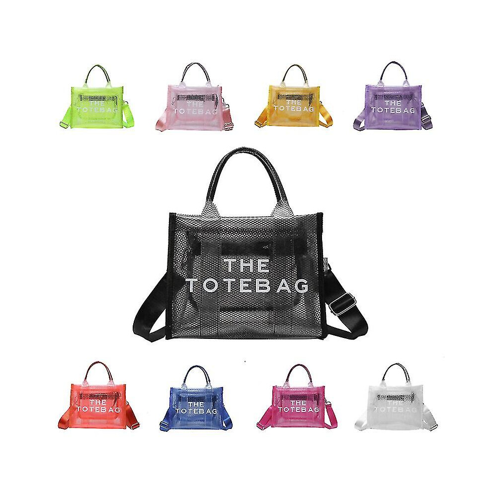 (Blue) The Tote Bag Luxury Women's Handbags Female Bag Transparent Pvc Large Capacity Fashion Bag Out Party Casual Black White Blue