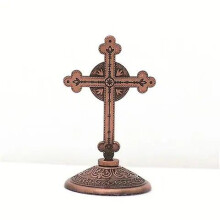 (Chocolate) Jesus Cross Home Decor Vintage Catholic Metal Christ Jesus Icon Decoration Orthodox Religious Church Utensils Christmas Gift