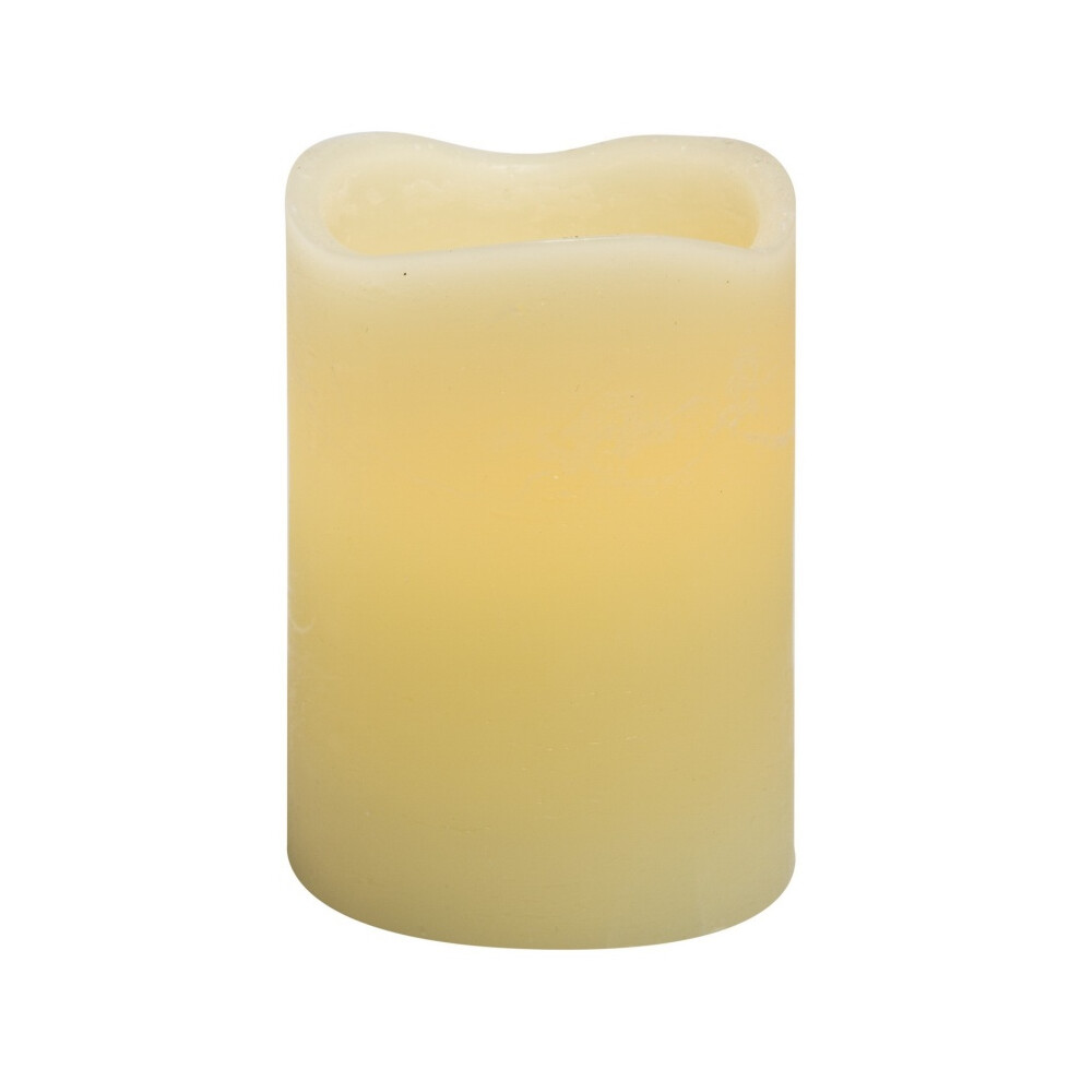 Real Wax Flickering Vanilla Scented LED Cream Pillar Candle - 7 x 15cm-image-OPC-PDXSTJP-NEW