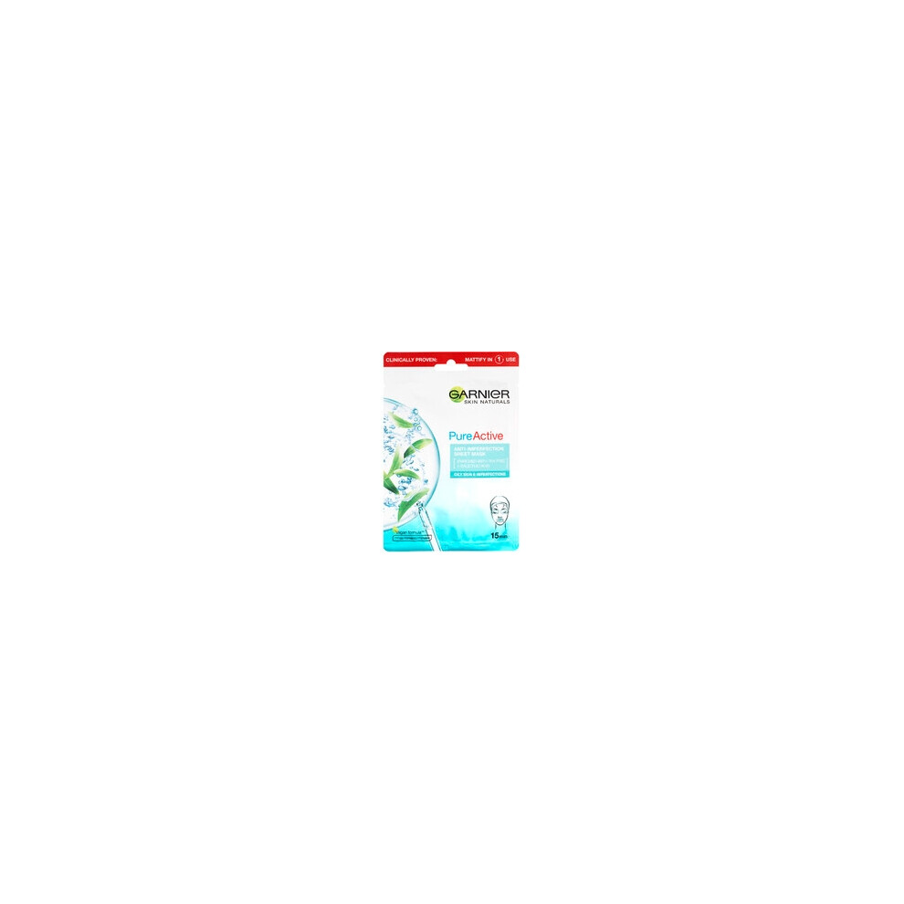 GARNIER - Skin Naturals Pure Active - Moisturizing textile mask against imperfections enriched with tea tree and salicylic acid 23.0g