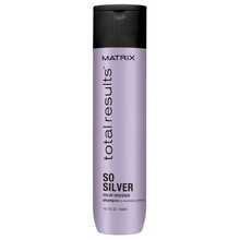 TOTAL RESULTS SO SILVER Matrix Shampoo. Grauhaarshampoo, das gelbe Töne neutralisiert und entfernt.