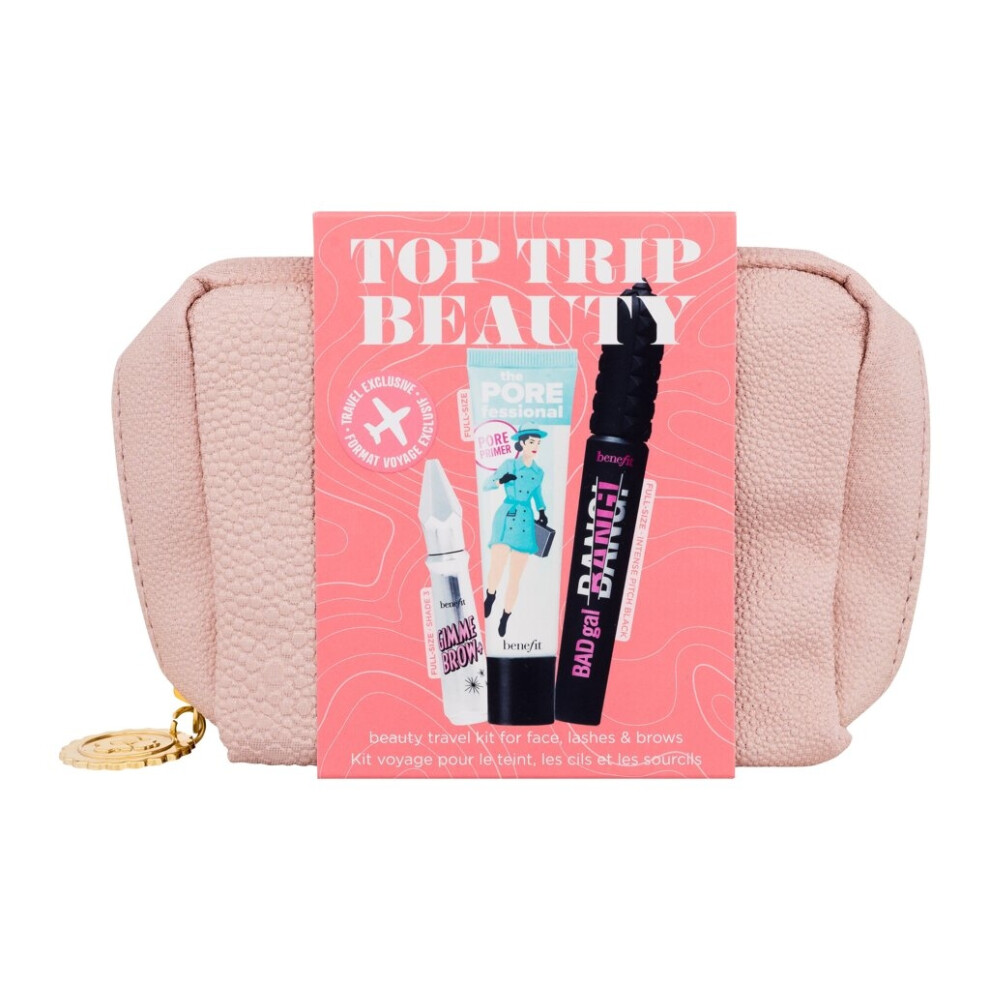 Benefit Cosmetics Benefit Top Trip Beauty Set 22Ml Primer + 8.5G Mascara + In Shade 3 + Pouch Gimme Brow +