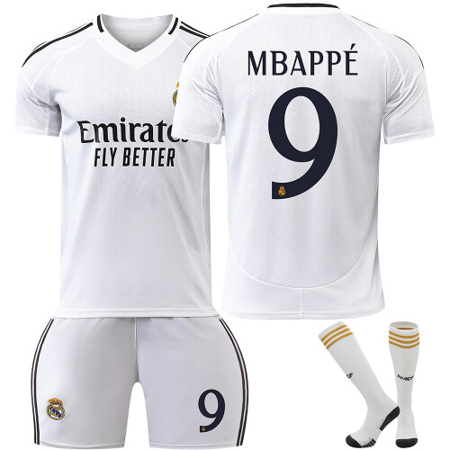 (26) 24-25 Real Madrid Home Soccer Jersey Set No.9 MBAPPE Training Suit ...