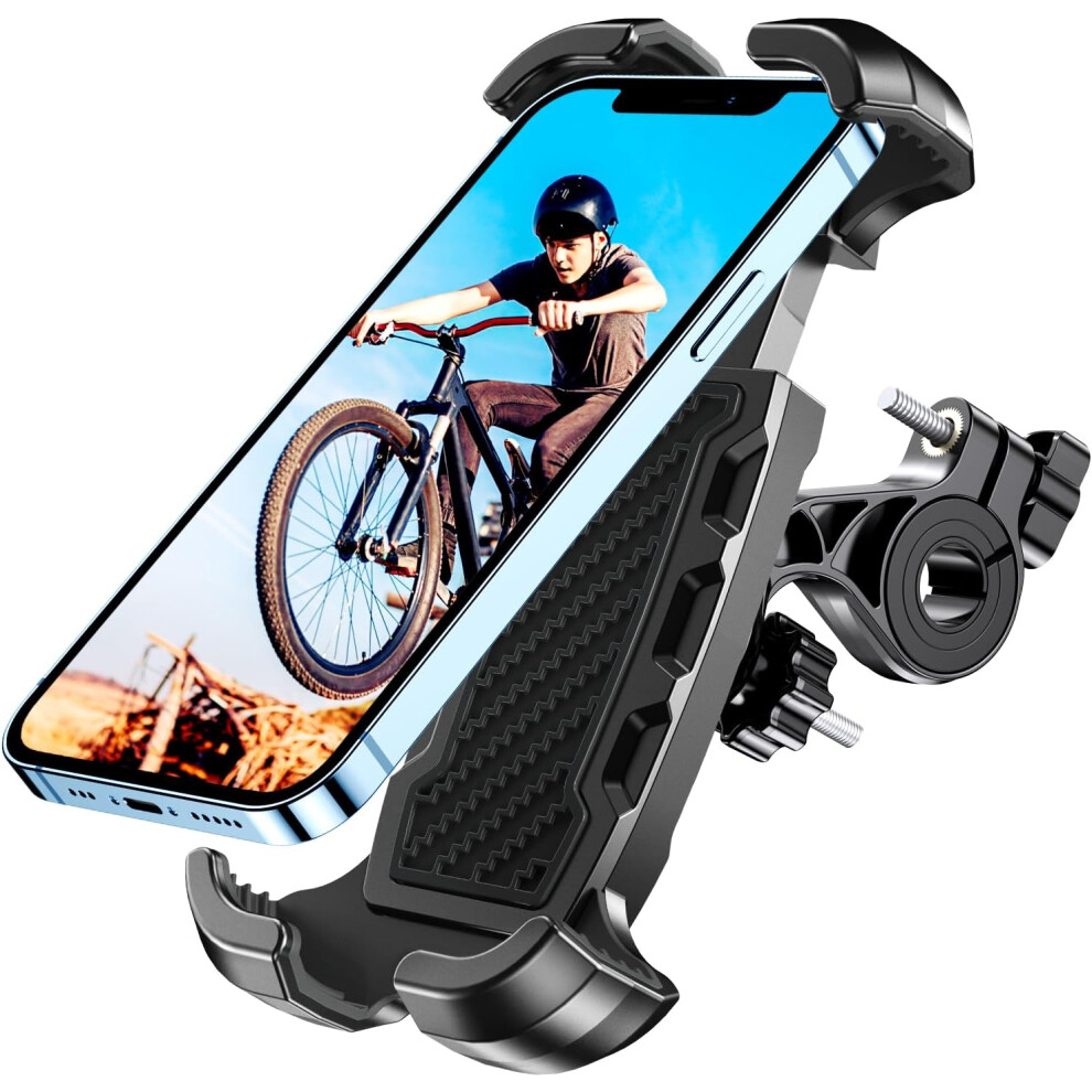 Motorcycle Phone Mount, Upgrade [Never Fall Off] [0 Shake] Bike Phone Mount, [3S Put & Take] 360 Rotatable Phone Holder For Motorcycle Bike Bicycle 6935462225934