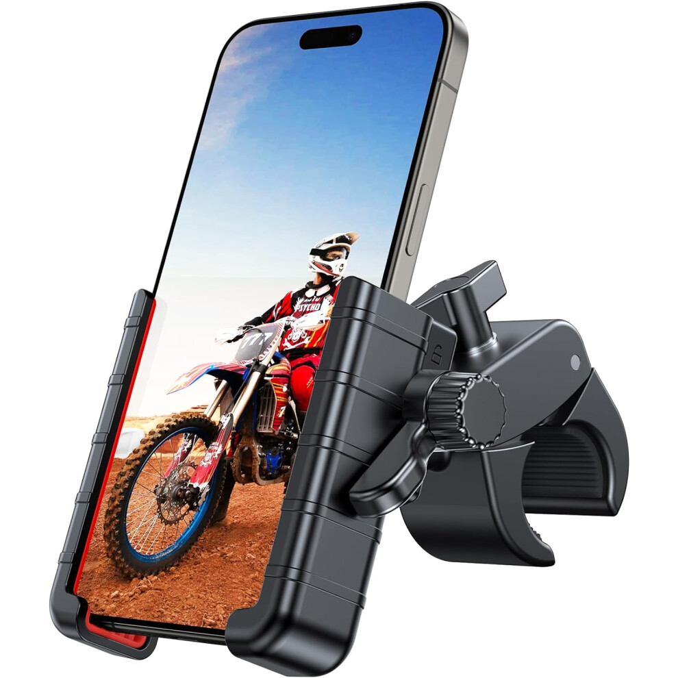 Miracase Motorcycle Phone Mount, [Support Video Recording] Bike Phone Holder, [Quick Lock] Bicycle Phone Mount Handlebar Cell Phone Clamp For Scooter 6935462225958