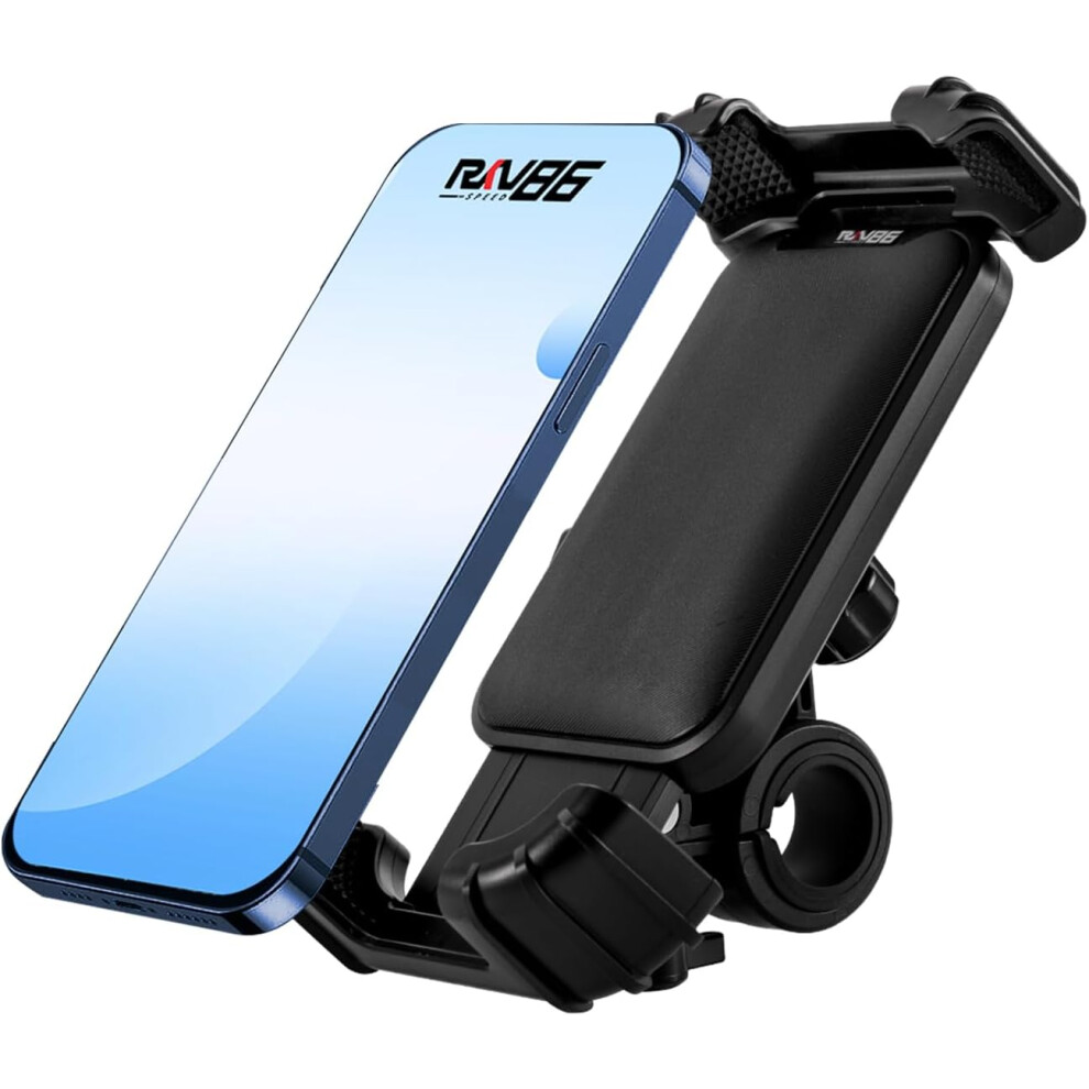 Rotatable Bike Phone Holder Motorcycle Phone Mount Handlebar Cell Phone Clamp For Most Smartphones, Black 6935462225996