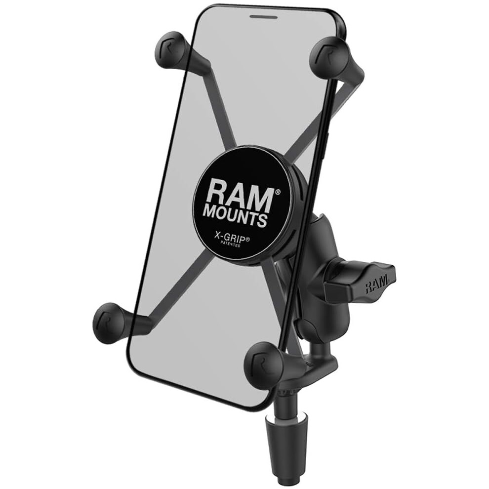 Ram Mounts X-Grip Large Phone Mount With Motorcycle Fork Stem Base Ram-B-176-A-Un10u With Short Arm For Stems 12Mm To 38Mm In Diameter 6935462226610