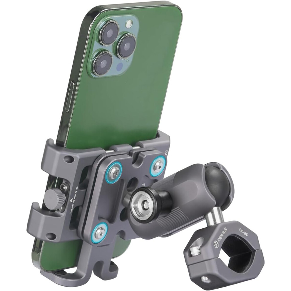 Fanaue Aluminum Anti-Theft Bike Motorcycle Phone Mount With Vibration Dampener For Bicycle/Atv/Utv/Scooter Handlebar, Compatible With Ram Mounts B 6935462226634