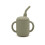 (Grey) Silicone Training Sippy Cup with Straw and Handles 1