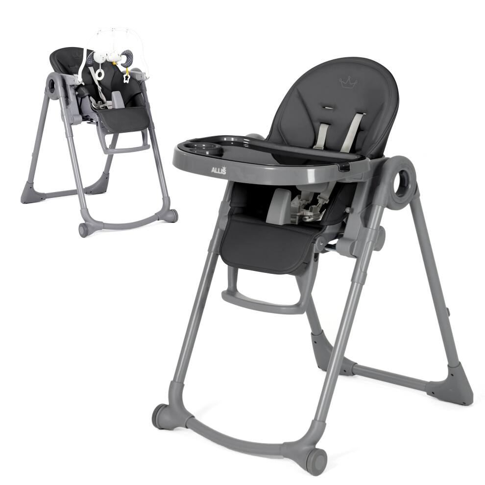 Allis Baby High Chair, 3-In-1 Baby Adjustable Highchair - Black