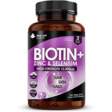Biotin Hair Growth Vitamins 12,000mcg 180 D-Biotin Tablets