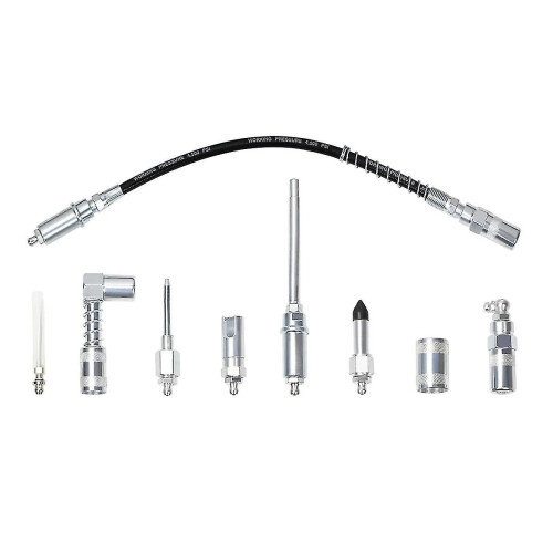 Tool Grease Tip 9-piece Grease Coupler Kit Quick Connect Grease Fittings Complete Lube Accessories