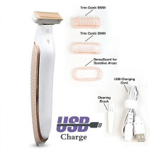 Bimirth Flawless Body Rechargeable Ladies Shaver And Trimmer, White/rose Gold