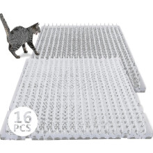 16 Pack Cat Repellent Outdoor Scat Mat Cats Dogs Plastic Mats With Spikes Clear Spiked Deterrent Training Pet Mat Cat Repellent Mats For Indoor Outdoo