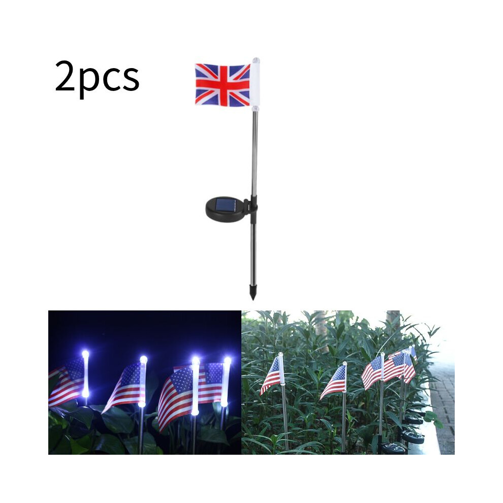 (UK) Solar Flag Uk Yard Lights Led Independence Day Decorations Energy Conservation