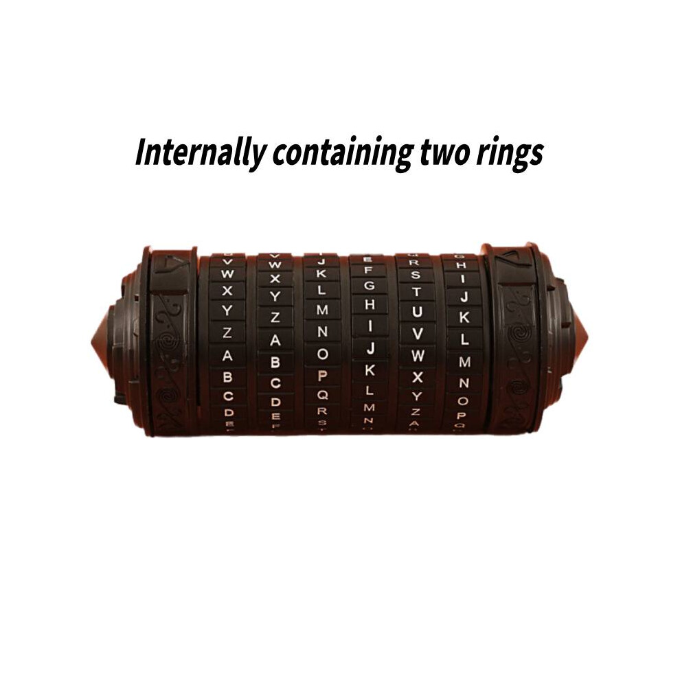 Black (Black) Da Vinci Code Mini Cryptex Lock Puzzle Letter Password Boxes Eternity Rings Gift