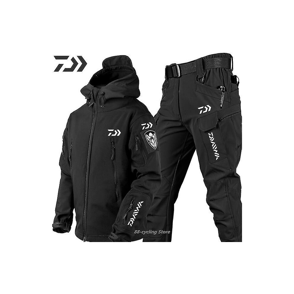 (4xL, Suits 04) Men's Tactical Windproof Waterproof Jacket Special Forces Soft Shell Fishing Suit Men's Army Combat Pants Men's Fishing Jackets
