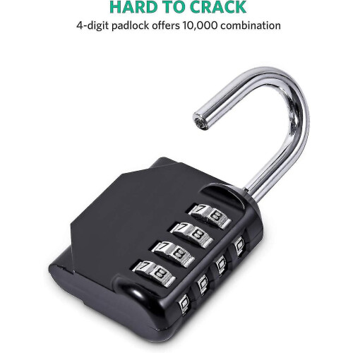 2 Pack 4 Digit Outdoor Waterproof Resettable Combination Code Padlock, Black And Red 1