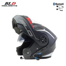 (15, XL) Personality Flip Up Motorcycle Helmet Dual Lens Modular Helmets Washable Lining Casco Moto Bluetooth Dot Certification Man Women