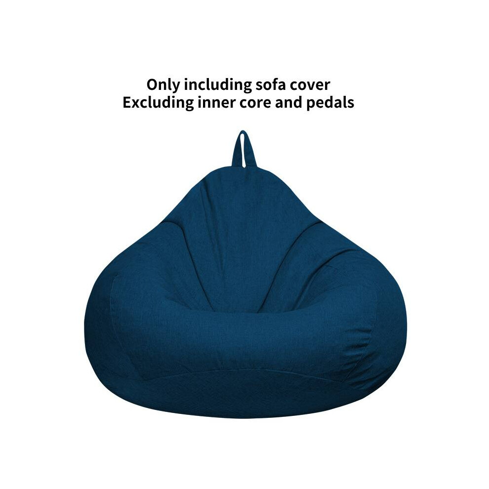 (Blue, 100*120cm) Bean Large Bag Chairs Cover Adults Teens Kids Couch Sofa Cover Lazy Lounger