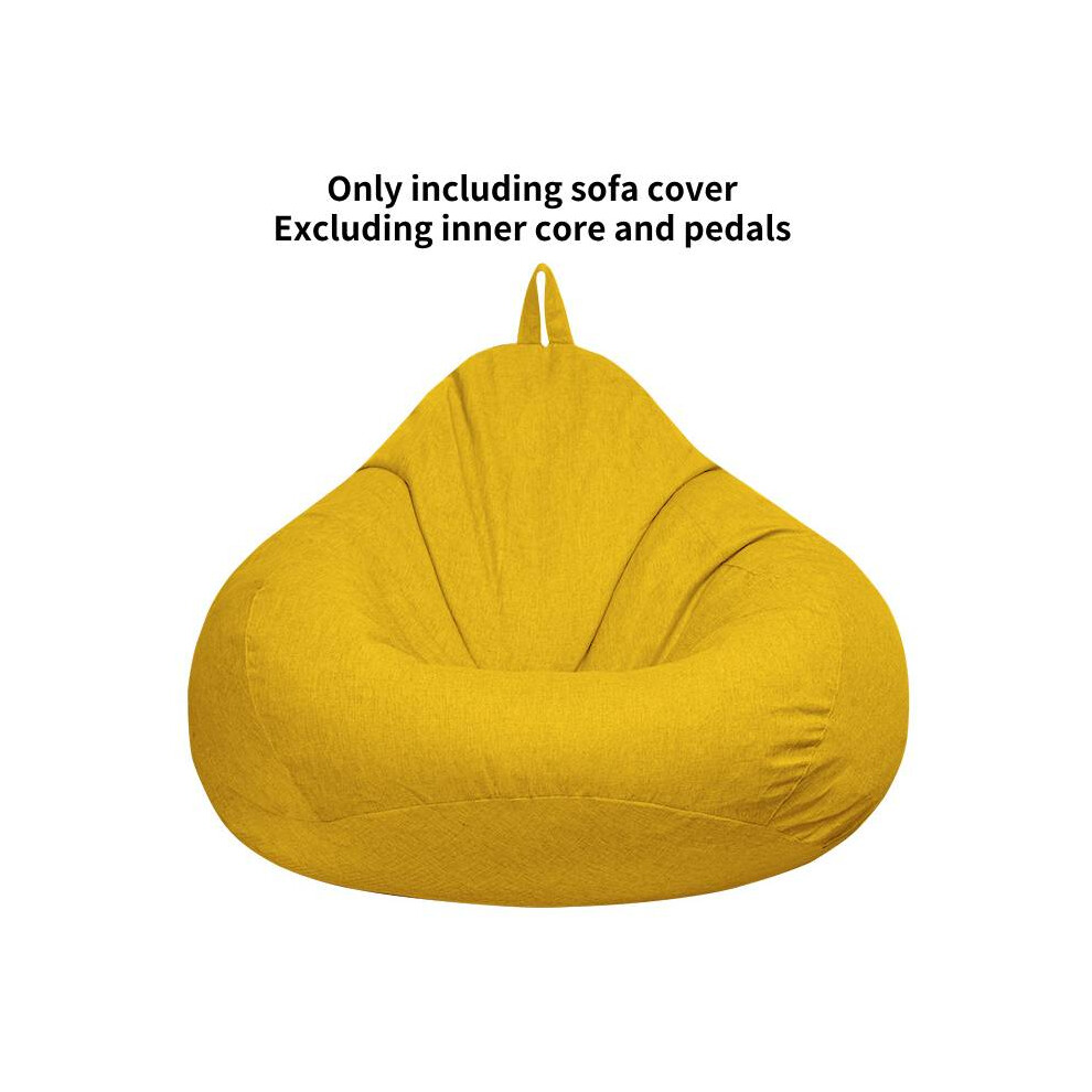 (Yellow, 100*120cm) Bean Large Bag Chairs Cover Adults Teens Kids Couch Sofa Cover Lazy Lounger
