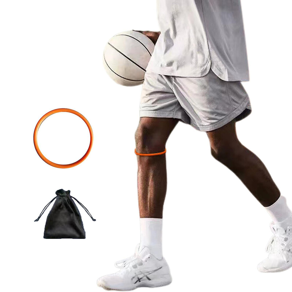 (Orange) 2Pcs Fine Patella With Basketball Knee Force Band Silicone Running Fitness Pad Elastic Fixation Protection Patella Stabilizer 9362098212545