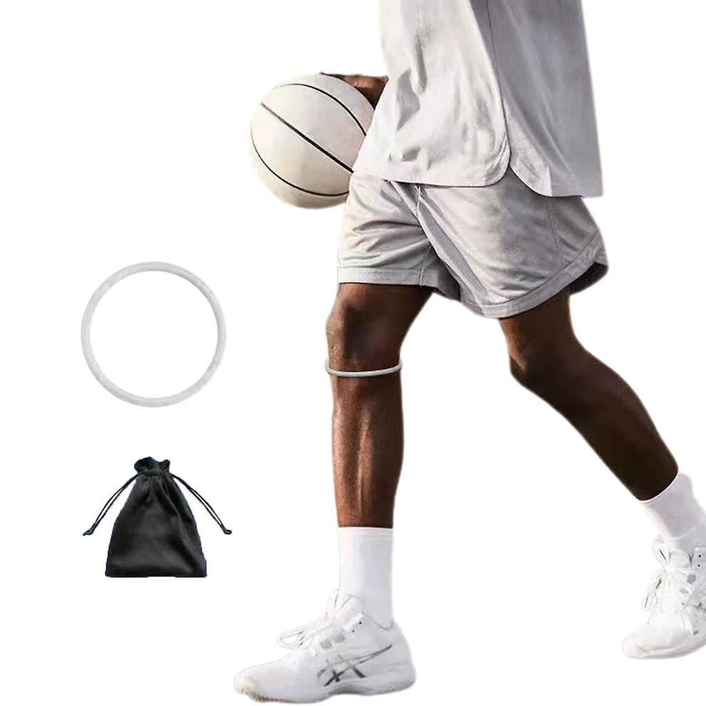 (Grey) 2Pcs Fine Patella With Basketball Knee Force Band Silicone Running Fitness Pad Elastic Fixation Protection Patella Stabilizer 9362098212569