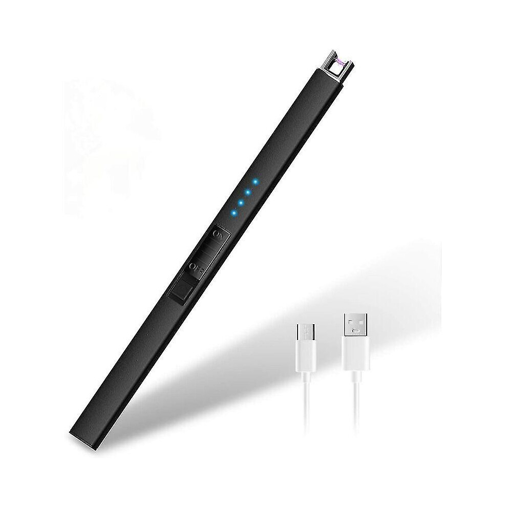 Electric Candle Lighter - Usb Rechargeable Flameless Plasma Windproof Arc With Rope And Led Battery Display For Cooking Bbqs, Stoves, Camping, Firewor-image-OPC-PDXVJ69-NEW