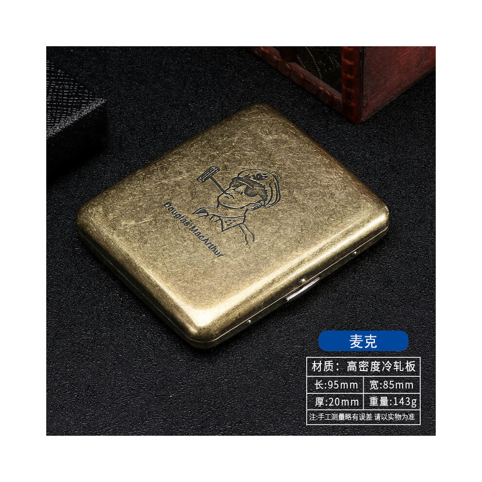 (General Mike, 20) 20 pack with niche design, double-sided flip open cigarette box, metal flip cover, carved flower cigarette box