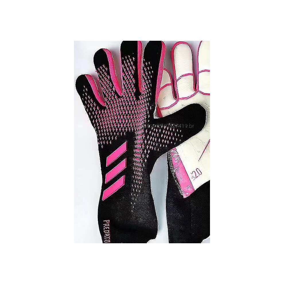 (rose red, 6) Professional Silicone Rubber Waterproof Non-slip Gloves Latex Adult Children Soccer Goalkeeper Gloves#2