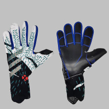 (blue and black, 10) Professional Silicone Rubber Waterproof Non-slip Gloves Latex Adult Children Soccer Goalkeeper Gloves#2