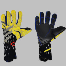 (yellow and black, 10) Professional Silicone Rubber Waterproof Non-slip Gloves Latex Adult Children Soccer Goalkeeper Gloves#2