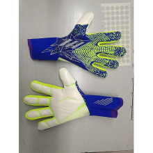 (green and blue, 8) Professional Silicone Rubber Waterproof Non-slip Gloves Latex Adult Children Soccer Goalkeeper Gloves#2