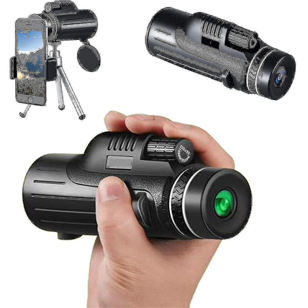 120X100 Monocular Telescope With Night Vision, Monoculars For Adults Stargazing,Bak4 Portable High Powered Spotting Scopes For Bird Watching, Black