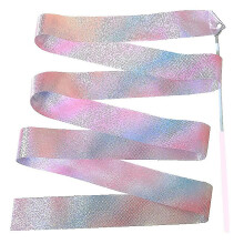 2m Flashing Star Gym Ribbons Dance Ribbon Rhythmic Art Gymnastics Ballet Streamer Twirling Rod Rain