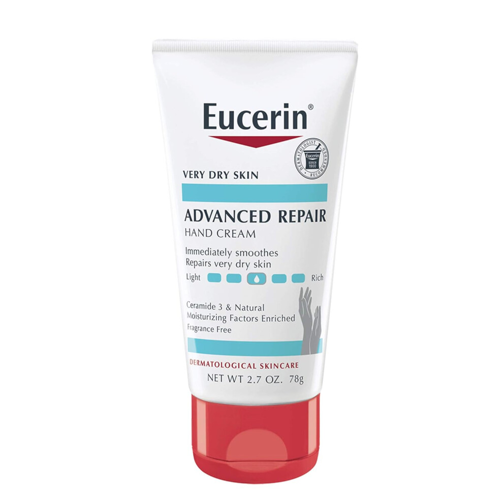 Eucerin Advanced Repair Hand Cream 78g|Fragrance Free Hand Moisturizer|Repair Dry Skin|Non-greasy