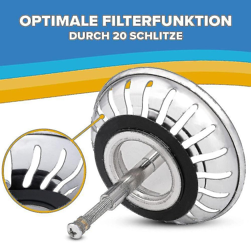 79/82Mm For Blanco Replacement Adjustable Kitchen Sink Drain Strainer Rustproof Stainless Steel Sink Strainer With Plug Function 9362098230341