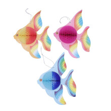 6 Pcs Ornament Crafts Paper Fish Decoration Hanging Decor Colorful Hanging Fish Tissue Paper Goldfish Decoration