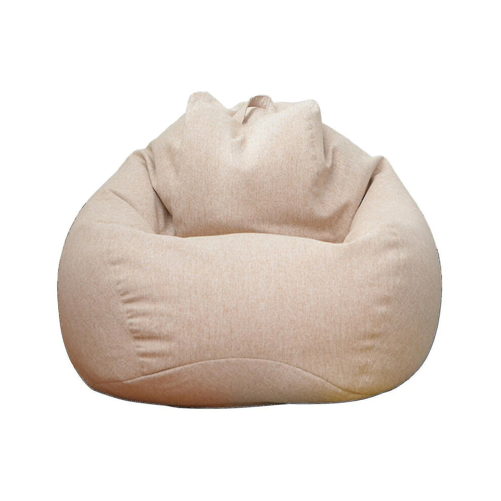 (kaki, 100*120cm) Brand New Extra Large Bean Bag Chairs Couch Sofa Cover Indoor Lazy Lounger For Adults Children