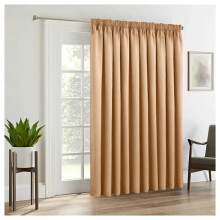 (BEIGE, 66 x 84 DOOR CURTAIN) Blackout Pencil Pleat Curtains Ready Made Curtain