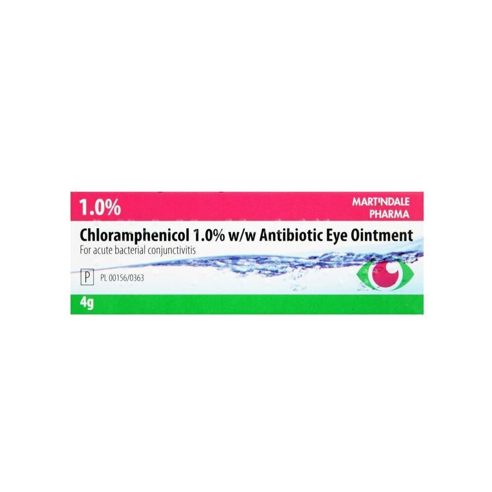 Martindale Pharma Chloramphenicol 1% Eye Ointment 4G Conjunctivitis Bacterial Infection