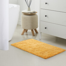 (50cm x 80 cm (1 ft 6 in x 2 ft 6 in)_Bath Mats, Ochre Yellow) Soft Shaggy Non Slip Bath Door Mats & Runner Rugs