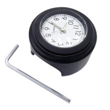 (White Time 2) Motorcycle Quartz Clock Waterproof Motorbike Mount Bar Clocks Universal_b A