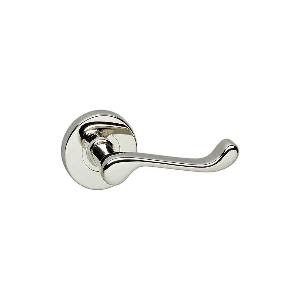Metal Lever Latch Door Handles Set Round Rose Internal & External