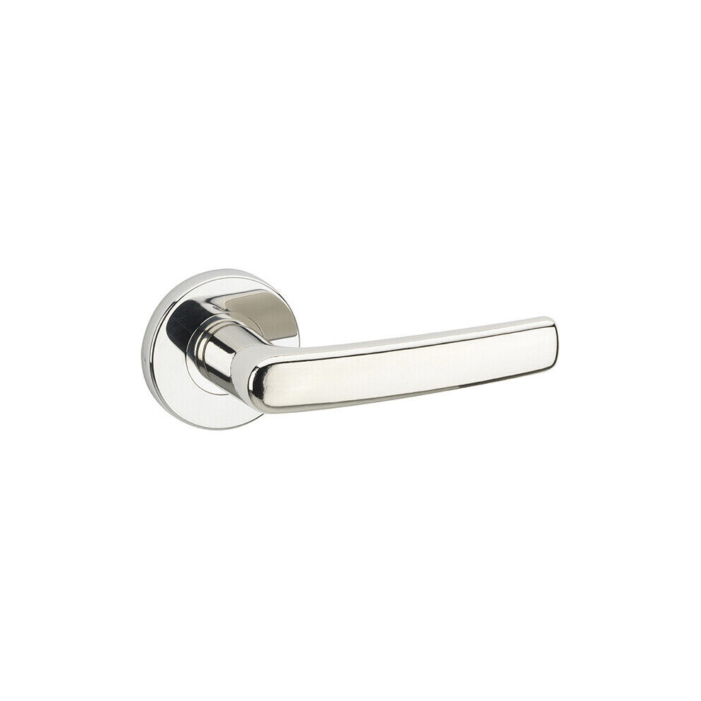 Metal Lever Latch Door Handles Set Round Rose Internal & External